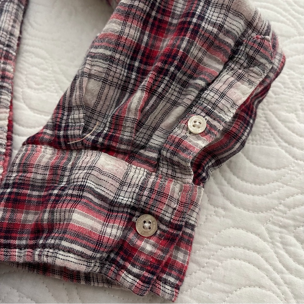 AEROPOSTALE Women’s Long Sleeve Plaid Lined Button Down Shirt L - Picture 9 of 15